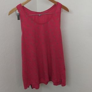 Uniqlo pink,gray, and peach floral tank top